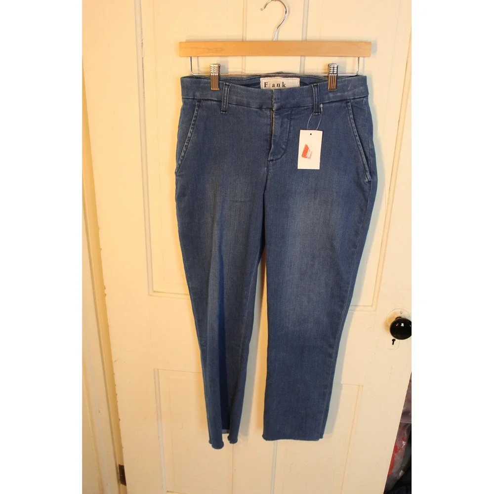 Frank & Eileen Wickow Italian‎ Performance Denim Chino Pants Blue Size 2